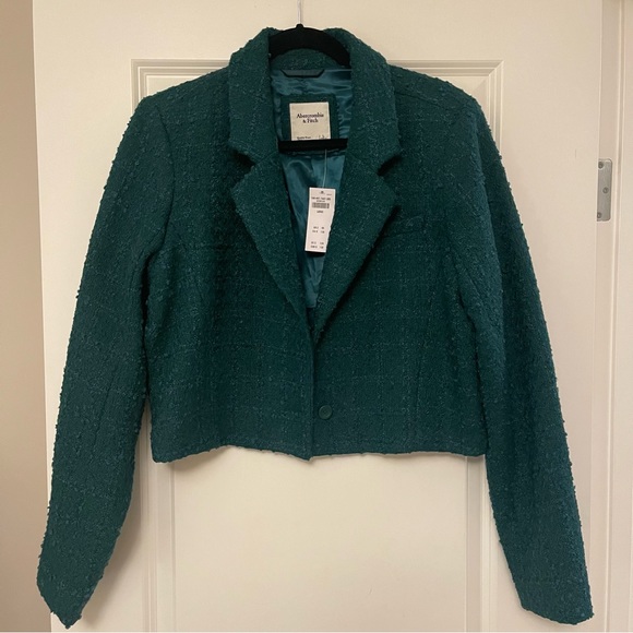 NWT Abercrombie Cropped Tweed Jacket - Picture 2 of 4